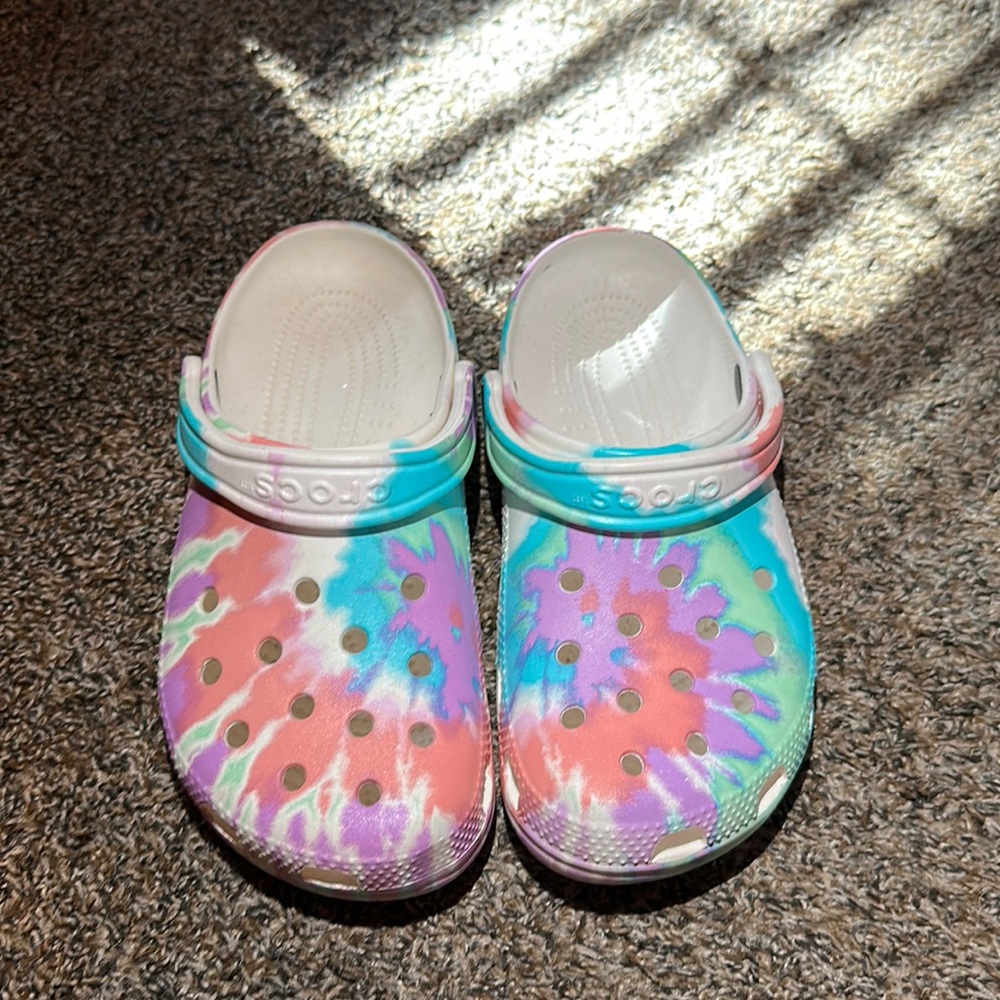 Tie-dye Crocs
